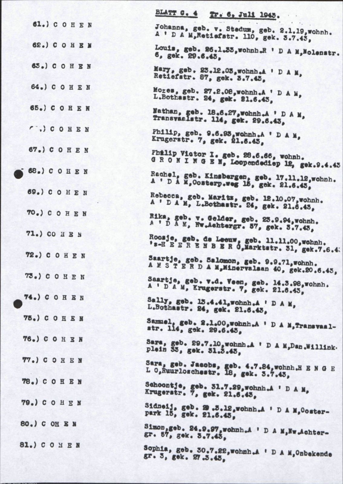 NIOD 804, inventory 61, page 164.