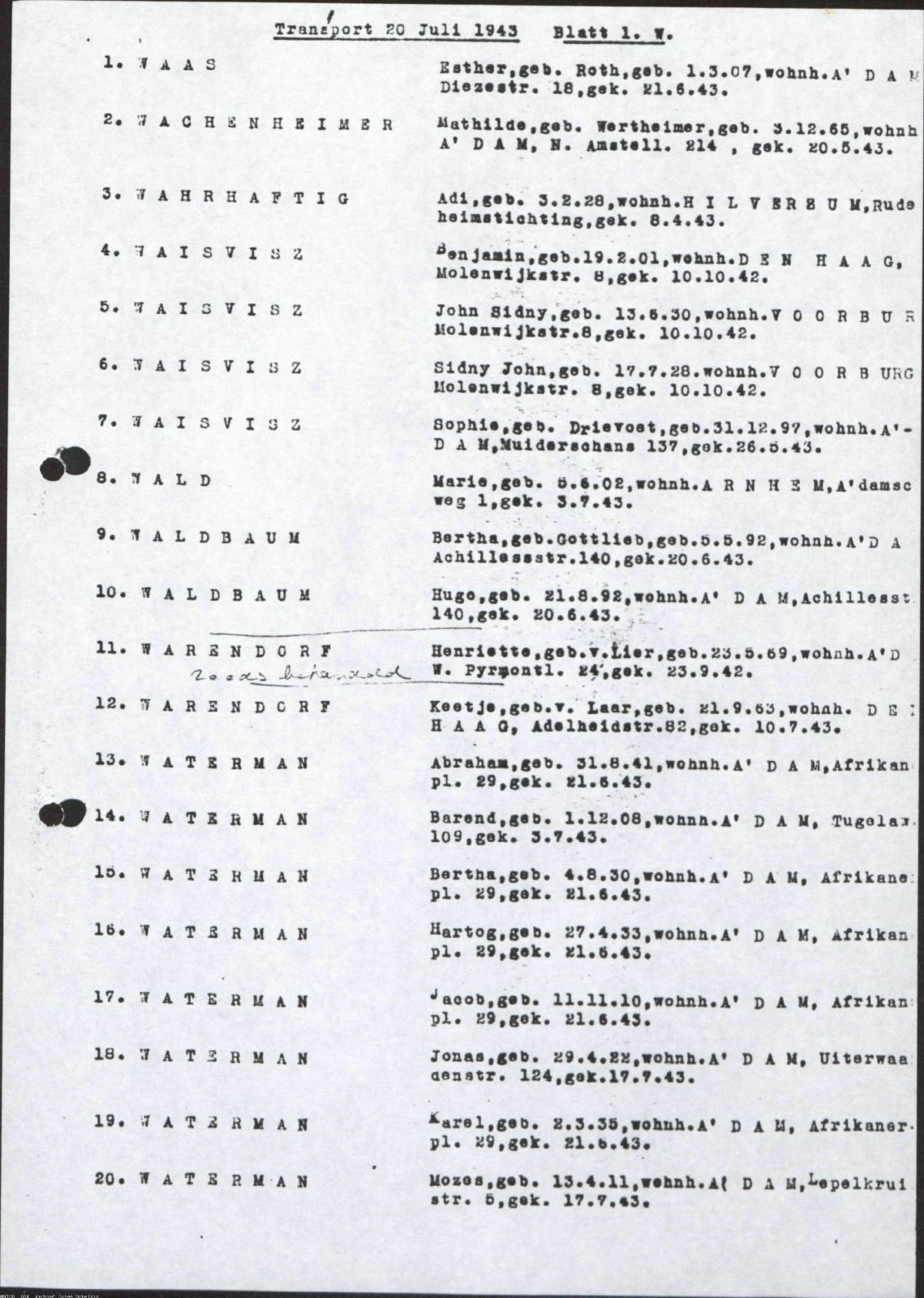 NIOD 804, inventory 63, page 168.